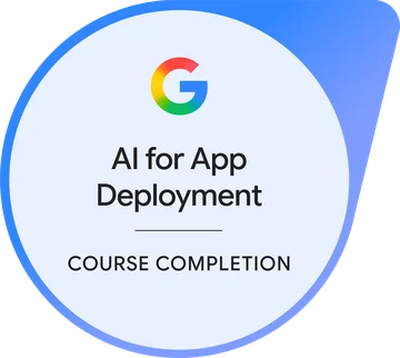 Google AI for App Deployment course completion badge — verify on Coursera