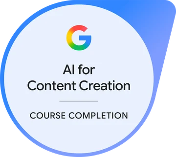 Google AI for Content Creation course completion badge — verify on Coursera